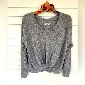 Grey long sleeve top with knitted detail Ugg women’s size M